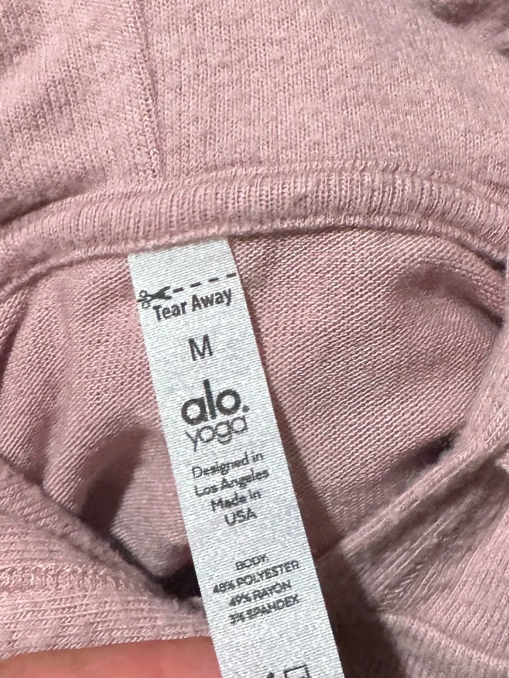 Alo Yoga Bae Cropped Hoodie Pink Mauve Size S